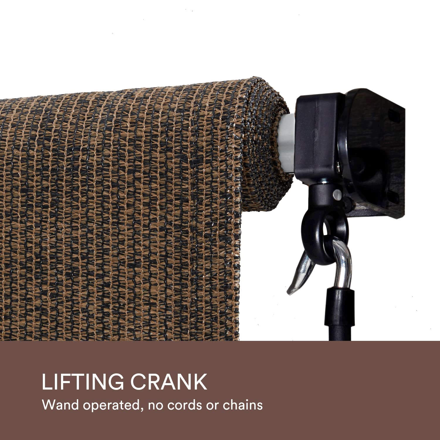 Vicllax Outdoor Roller Shade, Patio Cordless Blinds Roll Up Shade (4' W X 6' L), Mocha