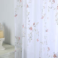 Taisier Home White Light & Airy Embroidery Sheer Curtain 45 Inches Long Red Flower Buds Embroidered Curtain Girls Room Voile Rod