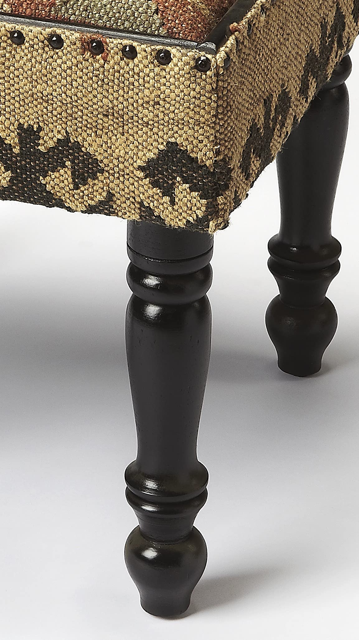 HomeRoots Multi-Color Acacia Wood Solids, MDF, Cotton/Jute Rug Bohemian Jute Stool