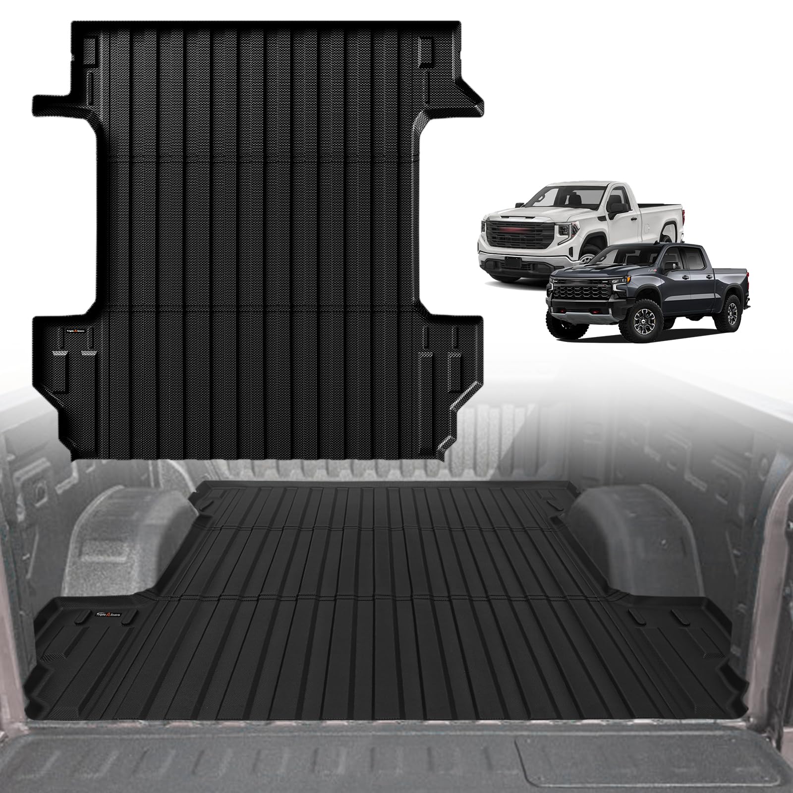 Triplealiners Truck Bed Mat Compatible With 2019-2024 2025 Chevy Silverado/Gmc Sierra 1500 Accessories 5 '8 ' ' Vehicle Bed Perf