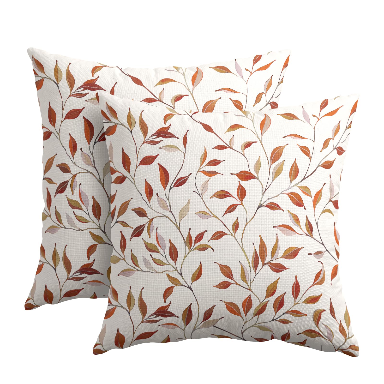 Kawani Fall Leaves Pillow Covers 18X18 Inch Set Of 2 Maple Colors Leaf And Branch Autumn Outdoor Decorative Throw Pillow Covers