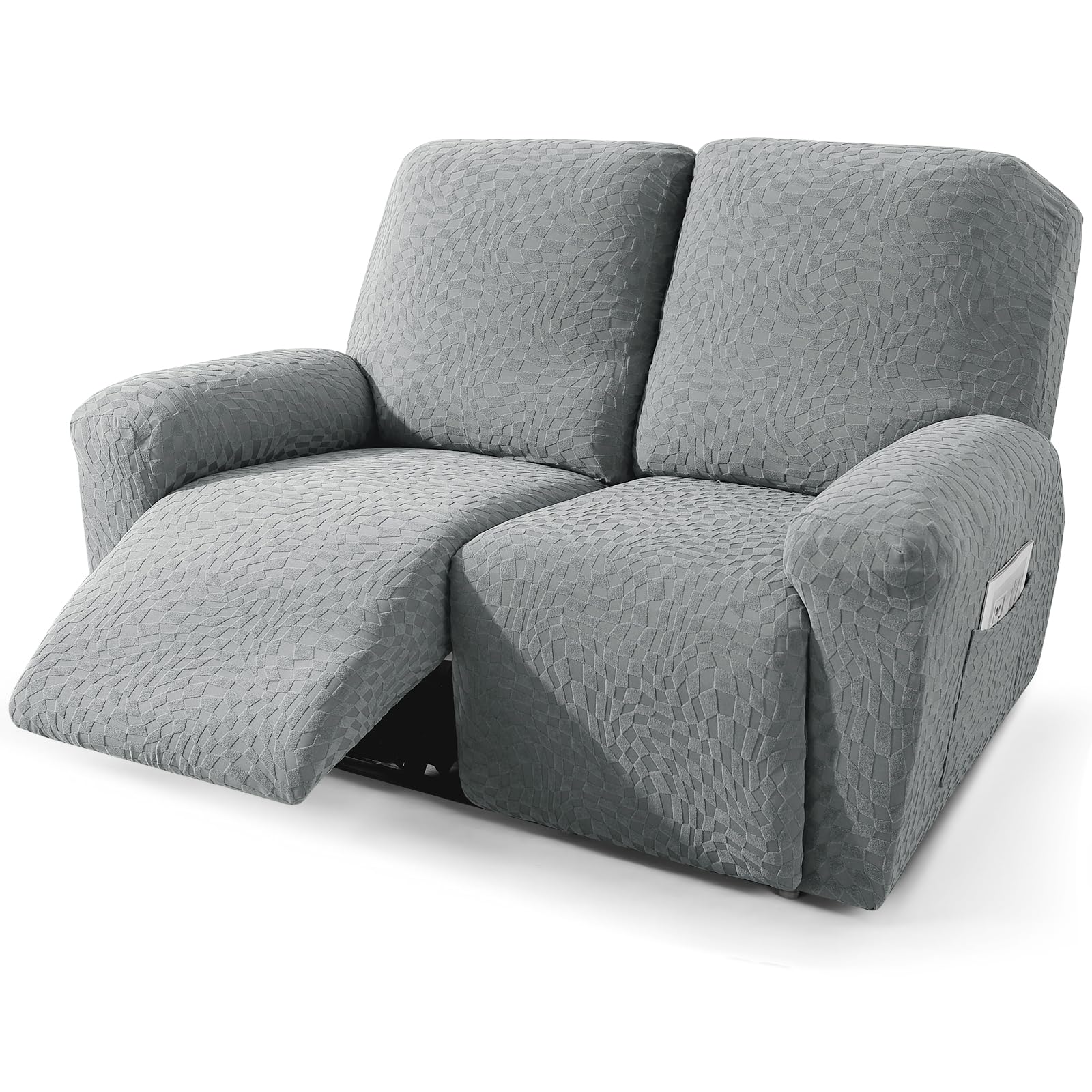 Znsayotx Loveseat Recliner Cover Newest 4-Piece, Fashion Recliner Love Seat Slipcover With Pockets Both Side, 2024 Soft Jacquard