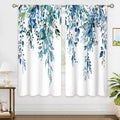 Oolygoo Sage Green Eucalyptus Leaves Window Curtains Flower Watercolor Floral Botanical Plant Wildflower Farmhouse Curtain Drape
