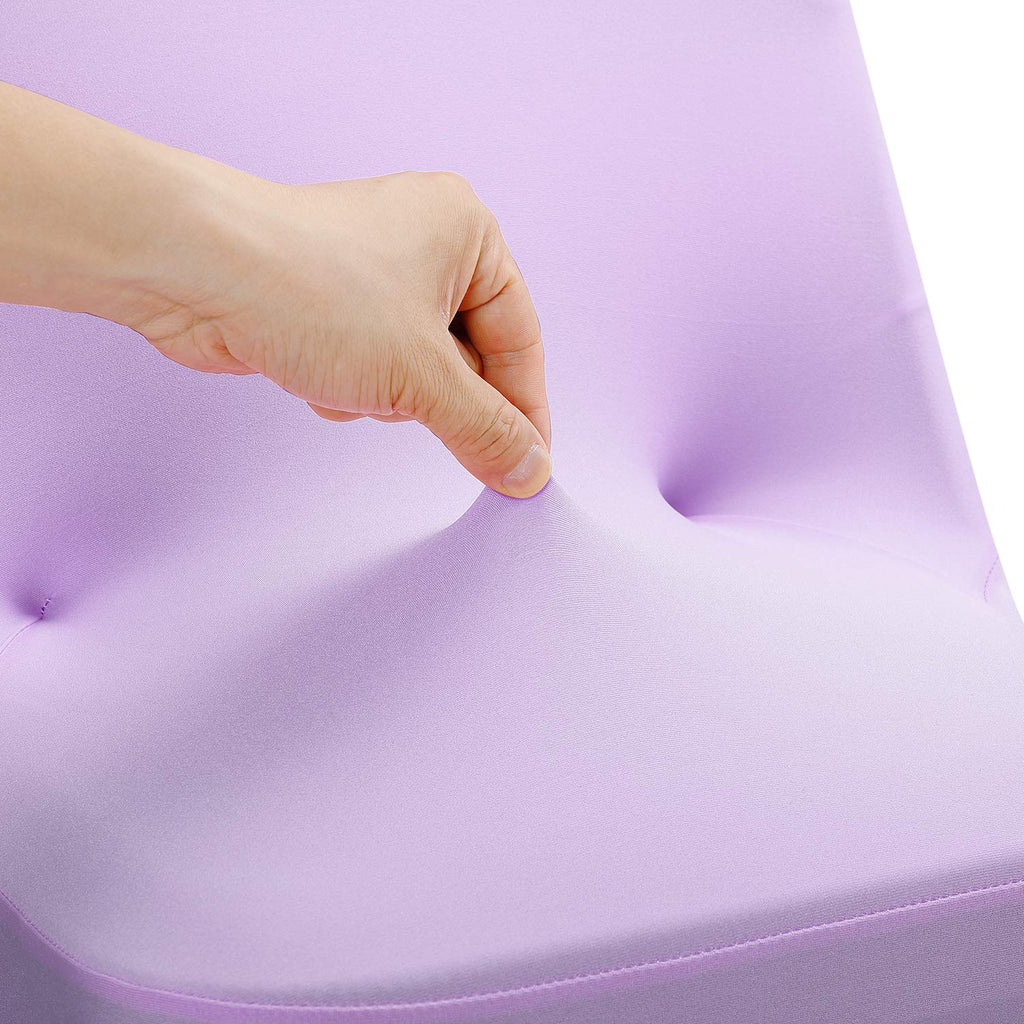 Peomeise Stretch Spandex Folding Chair Cover For Wedding Party Dining Banquet Event (Lavender,12Pcs)