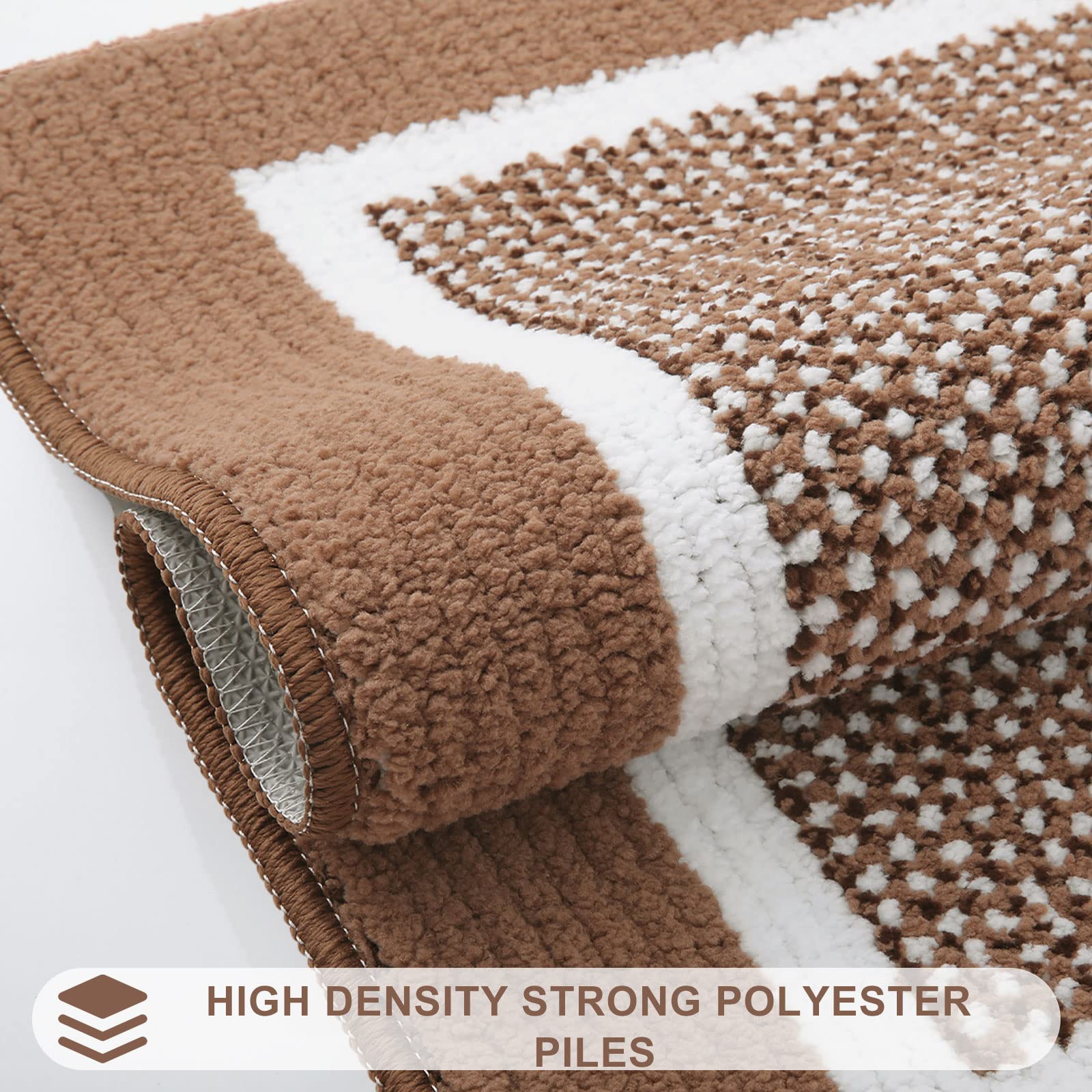 Colorxy Indoor Door Mat, Non-Slip Absorbent Resist Dirt Entrance Mat, Sturdy Low-Profile Inside Floor Carpet Mats, Washable Front Entry Doormats For Entryway, 59''X36'', Brown