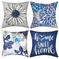 Rysmiyou Blue Pillow Covers 16X16 Inch Set Of 4 Decorative Throw Pillow Covers Couch Pillow Covers For Sofa Outdoor Throw Pillow