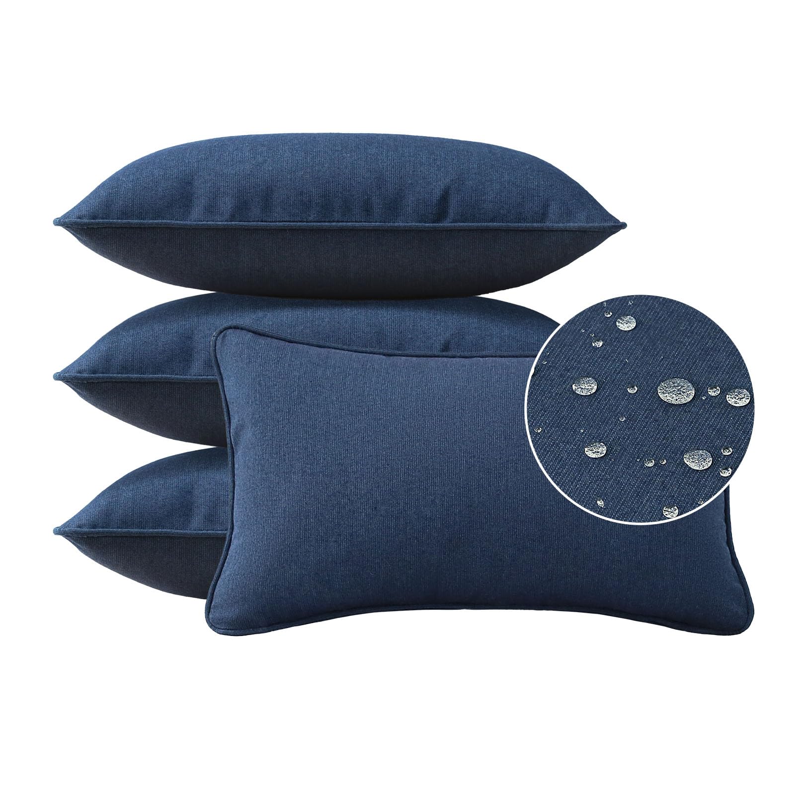 Sunbrella Decorative Outdoor Waterproof Throw Pillows With Inserts, Set Of 4, 20' X12' Pillows For Patio, Backyard, Bed, Couch