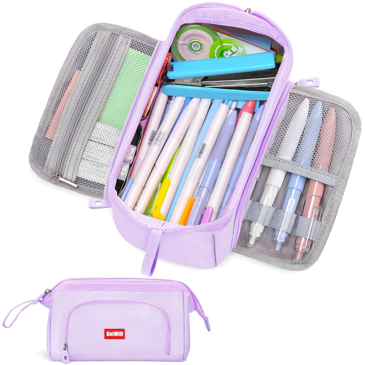Getwill Pencil Case Large Pencil Pouch For Girls, Aesthetic Pencil Box Pencil Bag Organizer For School Student Office Supplies,
