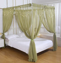 Akiky Canopy for Girls Room Bed Curtains Sheer Curtain for Twin Full Queen Size Bed Drapes,8 Panels Canopies with Light,Room D  