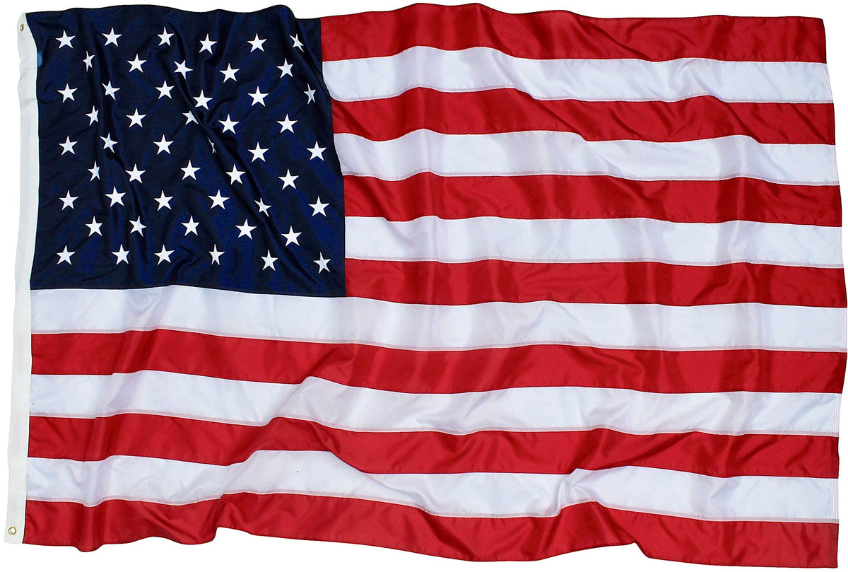 5X8 Ft American Flag | 100% Made In Usa | Us Flag In Heavy Duty Outdoor Nylon - Uv Fade Resistant - Premium Embroidered Stars, S