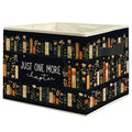 WARDOS Floral Book Storage Bins Box with Handles, Book Lover Reader Gifts, Just One More Chapter Collapsible Laundry Basket Hamp