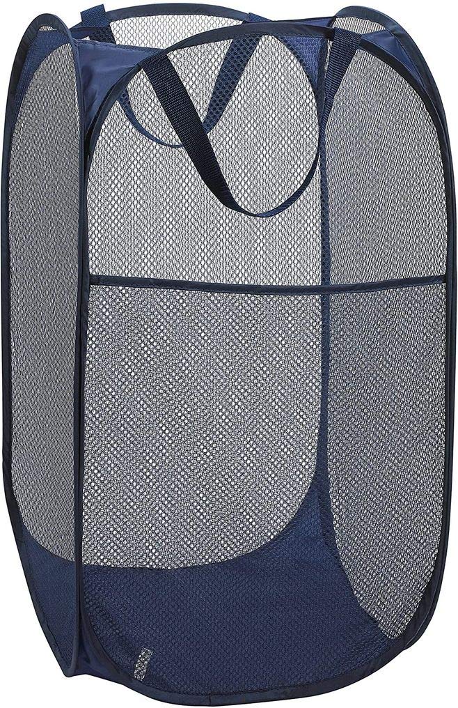Portable Mesh Popup Laundry Hamper with Durable Handles, Folding PopUp Clothes Hampers Collapsible for Storage, Travel Cloth Ba