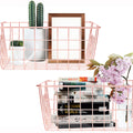 Metal Wire Storage Basket with Handles for Kitchen Food Pantry Papers Home Office Desk, Bathroom Laundry Room Storage, Bedroom B