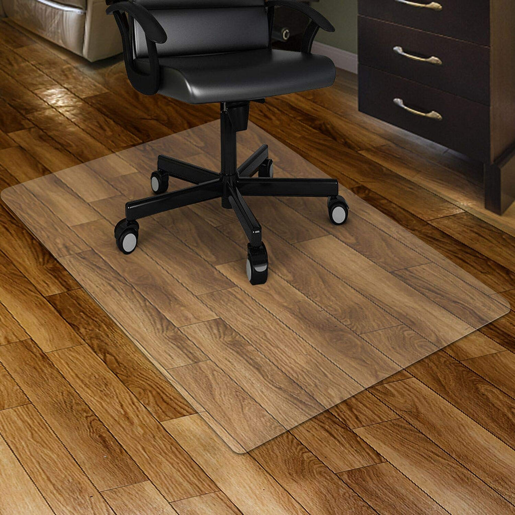 Kuyal Clear Chair Mat For Hardwood Floor 46 X 60 Inches Transparent Floor Mats Wood/Tile Protection Mat For Office & Home (46' X 60' Rectangle)