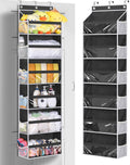 MISSLO Back of Door Storage Organizer Hanging with 6 Large Pockets 12 Side Pockets Closet Door Organizer Baby Organization for B
