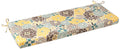 Pillow Perfect Bright Floral Indoor/Outdoor Sofa Setee Swing Cushion, Tufted, Weather, And Fade Resistant, 19' X 44', Blue/Tan