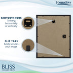 Icona Bay 11X14 Black Picture Frame With Removable Mat For 8X10 Photo, Modern Style Wood Composite Frame, Wall Mount Only, Bliss