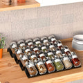 Delavala Spice Drawer Organizer, 4 Tier 1 Set Black Acrylic Expandable Spice Rack Drawer, Holds 24 Spice Jars Kitchen Spice Rack