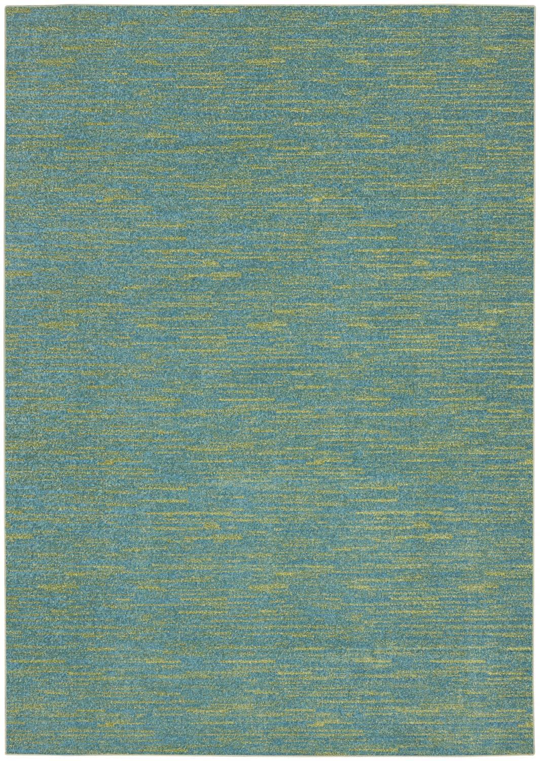 Nourison Essentials Indoor/Outdoor Blue Green 5' X 7' Area Rug, Easy -Cleaning, Non Shedding, Bed Room, Living Room, Dining Room, Backyard, Deck, Patio (5X7)