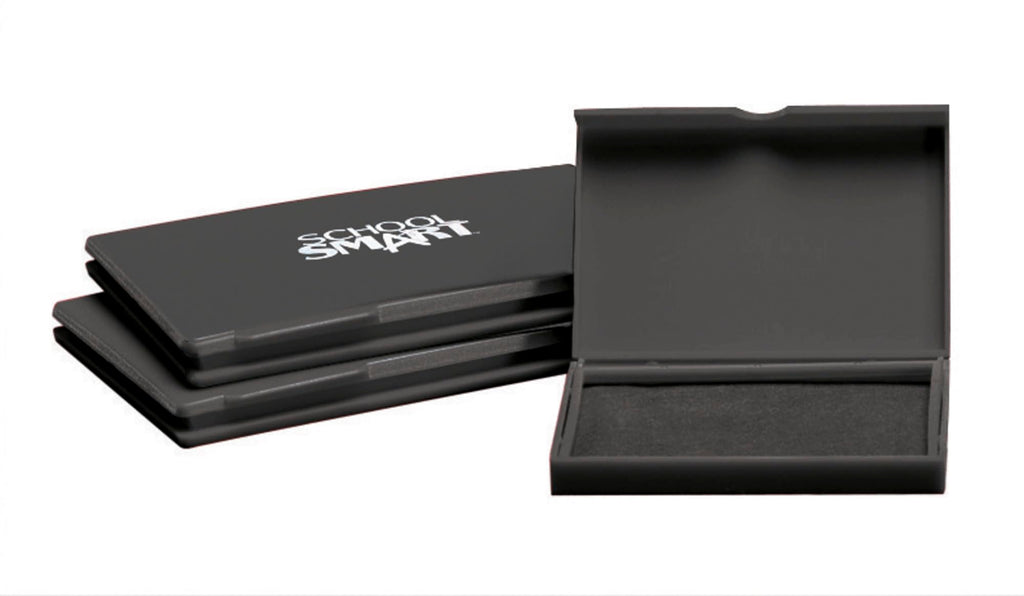 School Smart Pre-Inked Stamp Pad, Size 1, Black - 084906