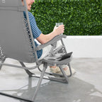 Best Choice Products Adjustable Zero Gravity Chair, Monochromatic Color Folding Patio Recliner W/Side Tray, Headrest - Dove Gray