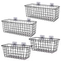 XINFULL 4 Pack Wire Storage Baskets Household Metal WallMounted Containers Organizer Bins for Kitchen Bathroom Freezer Pantry C