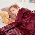 HOSUKKO Weighted Blanket - 3 lbs Burgundy Thciken Heavy Blanket - Small Size Breathable Blanket(20 * 30 inches, 3 lbs)
