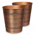 happimess Riley 2 Gal Hammered Steel Bin 10 H, Antique Copper, Set of 2