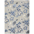 Nourison Aloha Indoor/Outdoor Modern Blue/Grey 9' X 12' Area Rug, Easy Cleaning, Non Shedding, Bed Room, Living Room, Dining Roo
