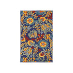 Nourison Aloha Indoor/Outdoor Navy Multicolor 2'8' X 4' Area Rug, Easy Cleaning, Non Shedding, Bed Room, Living Room, Dining Room, Backyard, Deck, Patio (3X4)