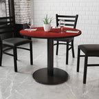 Flash Furniture Graniss 36'' Round Mahogany Laminate Table Top with 24'' Round Table Height Base