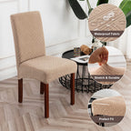 Genina Waterproof Dining Room Chair Covers Stretch Parsons Chair Slipcovers For Dining Room Kitchen Chair Protector Cover, Removable, Washable (6, Pattern1-Khaki)