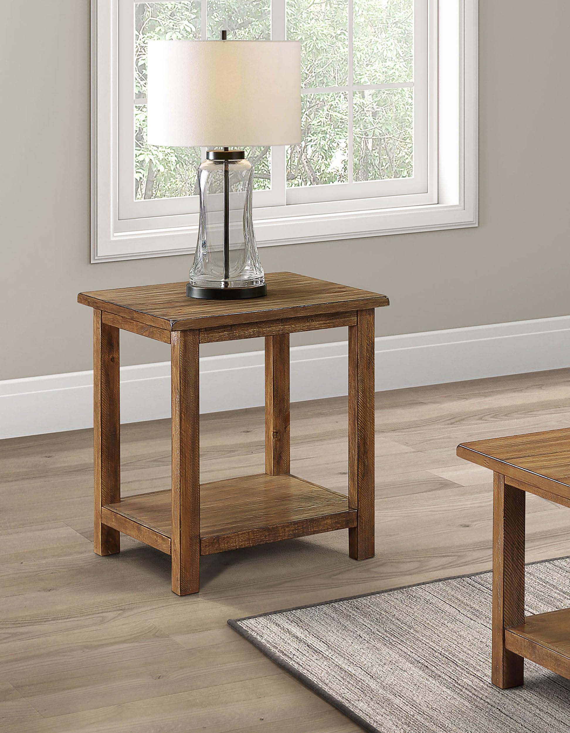 Coaster Home Furnishings Payne Wood End Table with Shelf Distressed Brown