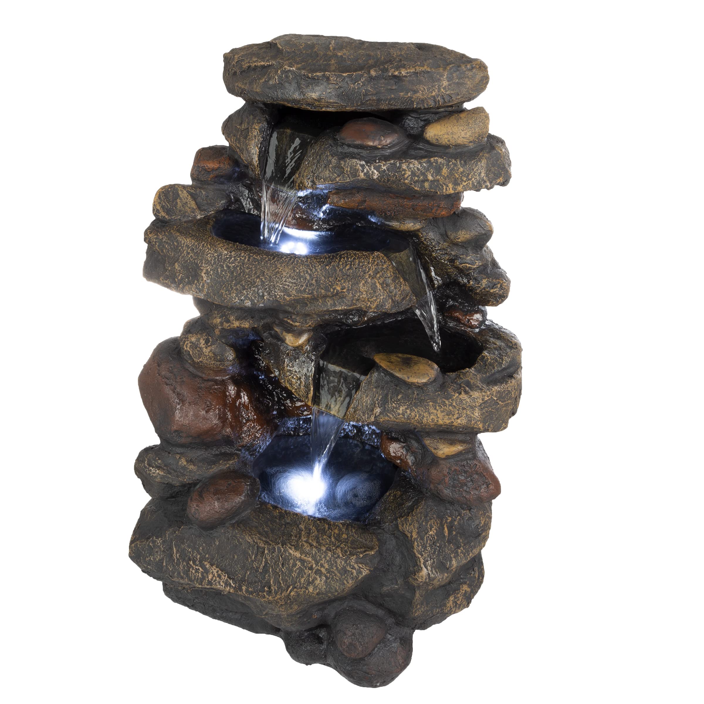 Go Yard Stone Waterfall Fountain With Led Lights