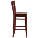 Flash Furniture Lacey Series Solid Back Mahogany Wood Restaurant Barstool