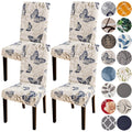 Hzdhclh Butterfly Chair Covers For Dining Room Set Of 4,Stretch Spandex Parsons Chair Slipcover 4 Pack, Washable Anti-Dust Chair