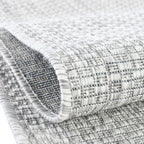 Unique Loom Collection Casual Transitional Solid Heathered Indoor/Outdoor Flatweave Area Rug (13' Round, Light Gray/Ivory)