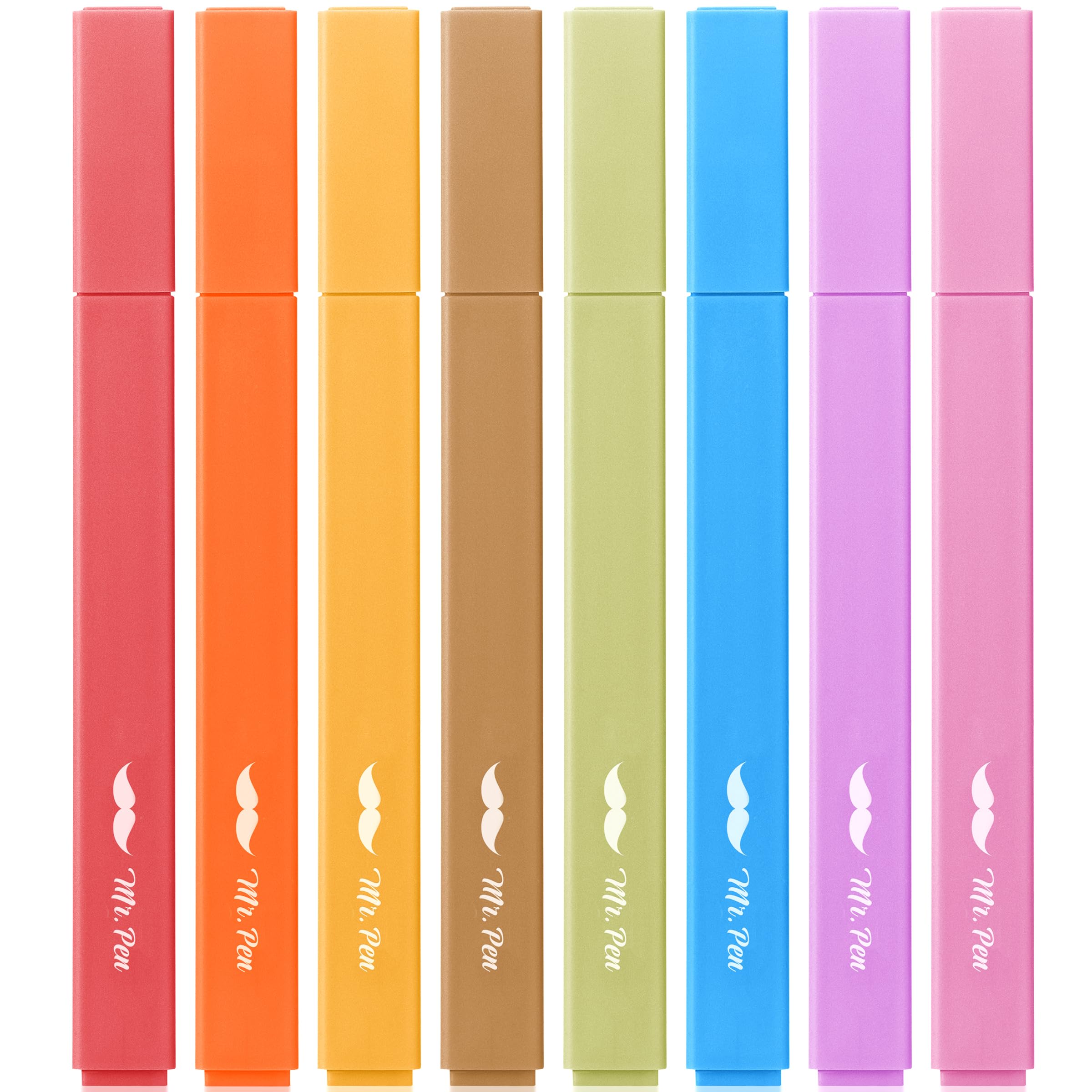 Mr. Pen Aesthetic Highlighters - 8 Pcs, Chisel Tip, Warm Colors, Cute Assorted Bible Highlighters - No Bleed