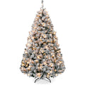 Best Choice Products Pre-Lit Artificial Christmas Tree, 7.5ft Snow Flocked Design Pine Tree, Full Appearance Snowy w/Easy Assemb