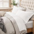 PURE ERA Jersey Knit 3pc Bed Sheet Set 100% T-Shirt Cotton Super Soft Comfy Breathable Fits Mattress Up to 20  Extra Deep Pocket