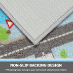 Capslpad Sky Blue Car Road Kid Rug Carpet Playmat For Playoom Traffic Road Kids Play Mat For Toddler Non Slip Washable City Map