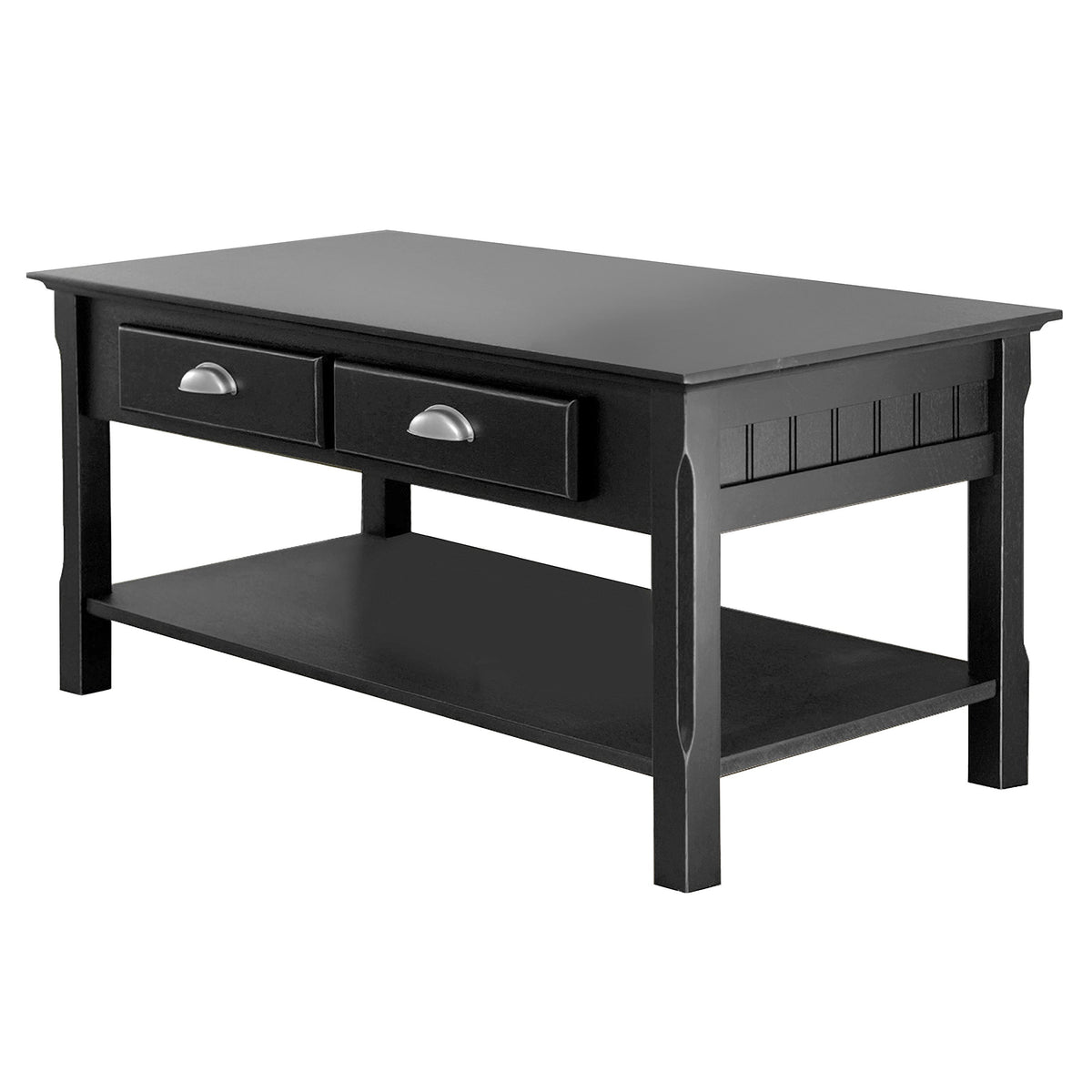 Winsome Timber Occasional Table With Drawers, For Living Room, 17', Black