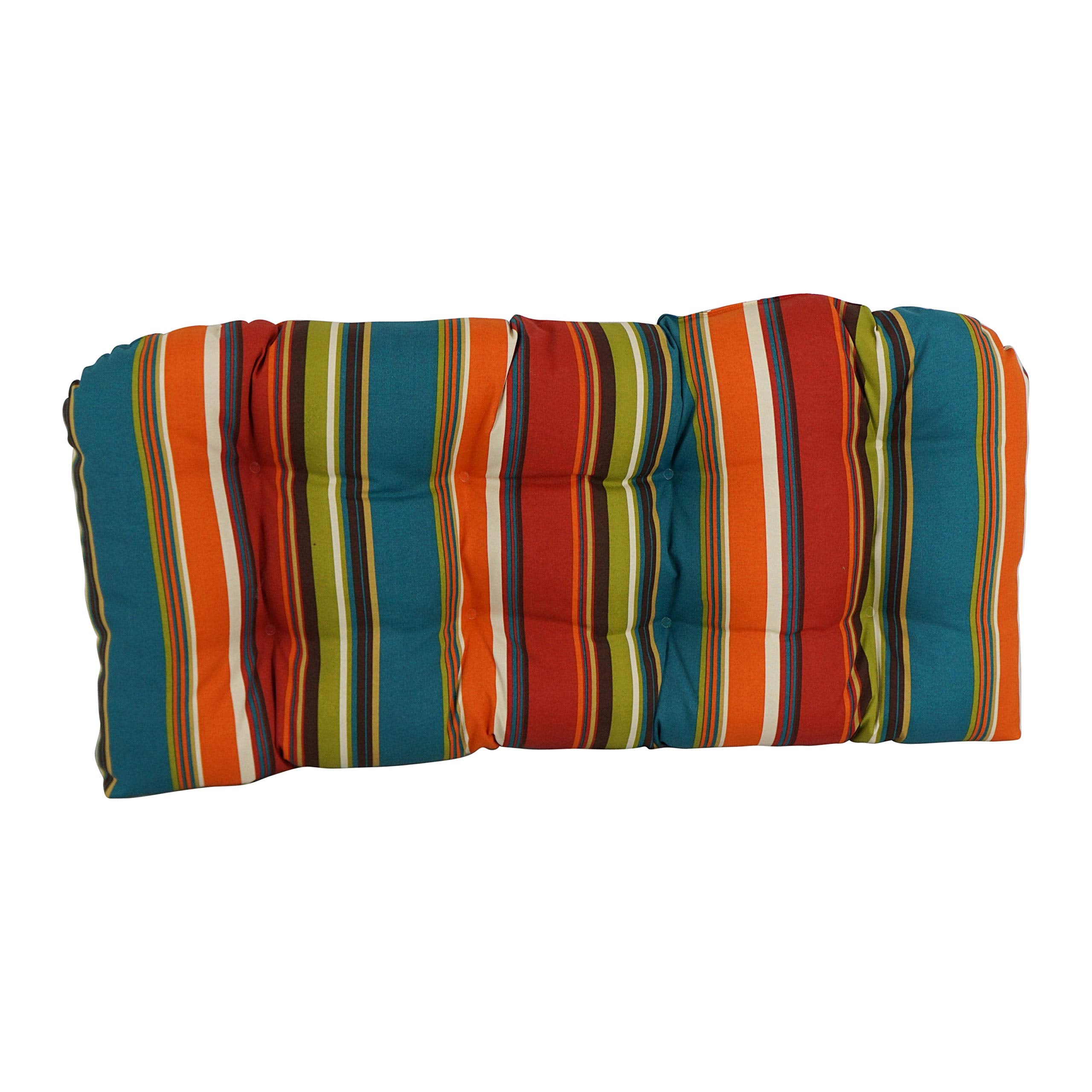 Blazing Needles Outdoor Rounded Back Loveseat Cushion, 42&quot; x 19&quot;, Westport Teal