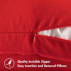 Miulee Pack Of 2 Red Pillow Covers 18X18 Inch Decorative Couch Throw Pillow Covers Linen Cushion Covers Set Modern Farmhouse Home Decor For Sofa Living Room Bed