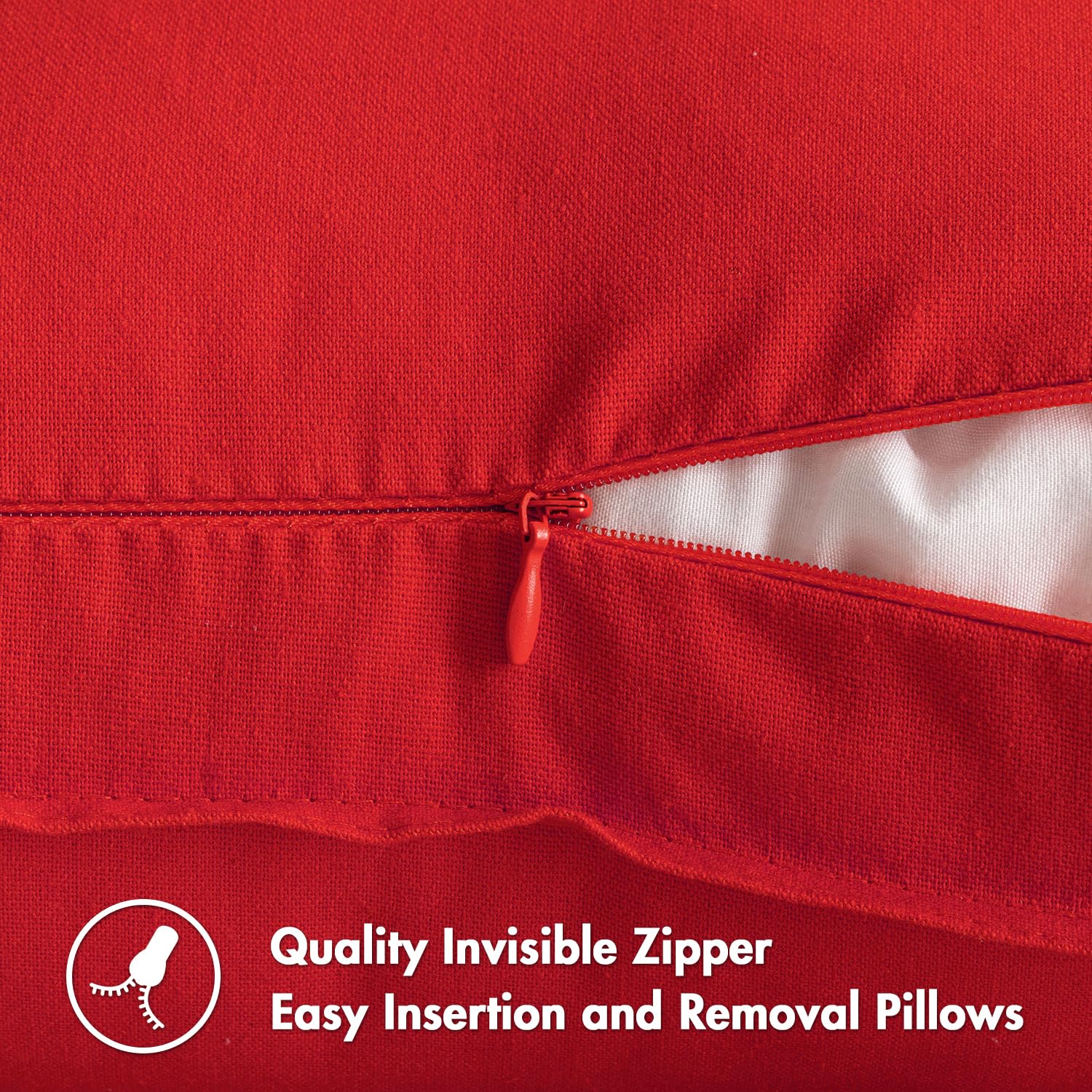 Miulee Pack Of 2 Red Pillow Covers 18X18 Inch Decorative Couch Throw Pillow Covers Linen Cushion Covers Set Modern Farmhouse Home Decor For Sofa Living Room Bed