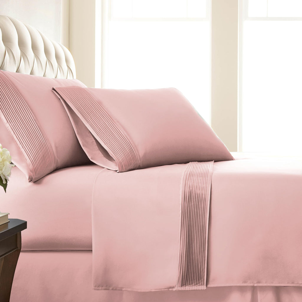 Southshore Fine Living, Inc. Full Size Pleated Sheet Set, 4-Piece, 21'' Extra Deep Pocket Sheets, Full Size | Flat Sheet, Fitted