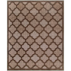 Nourison Easy Care Modern Indoor/Outdoor Brown 8' X 10' Area Rug, Easy Cleaning, Non Shedding, Bed Room, Living Room, Dining Room, Backyard, Deck, Patio (8X10)