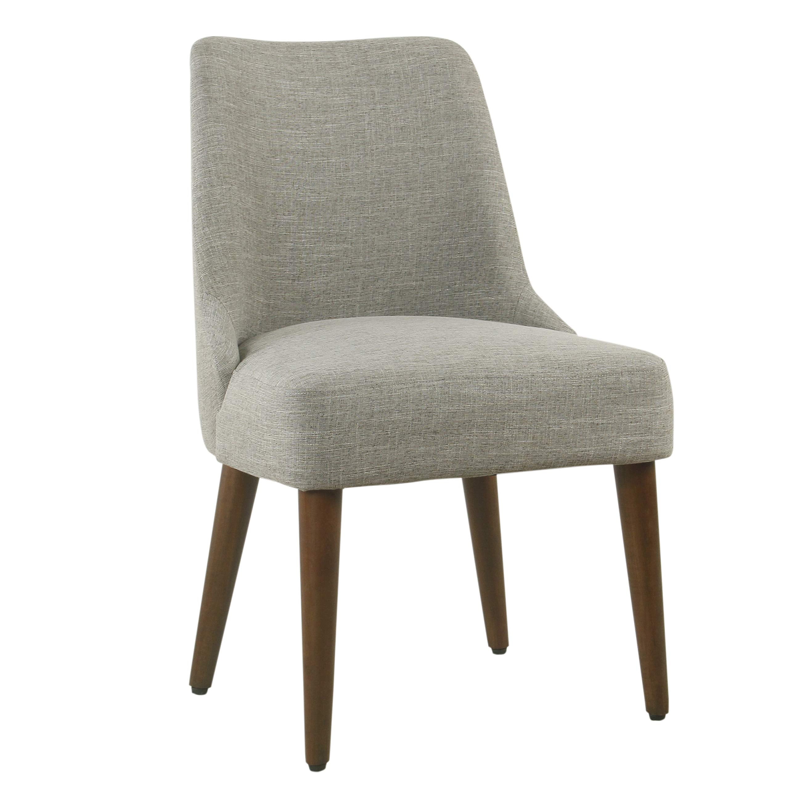 Homepop Home Decor | Upholstered Gayle Slide Dining Chair | Dining Chair Single | Decorative Home Furniture, Woven Gray