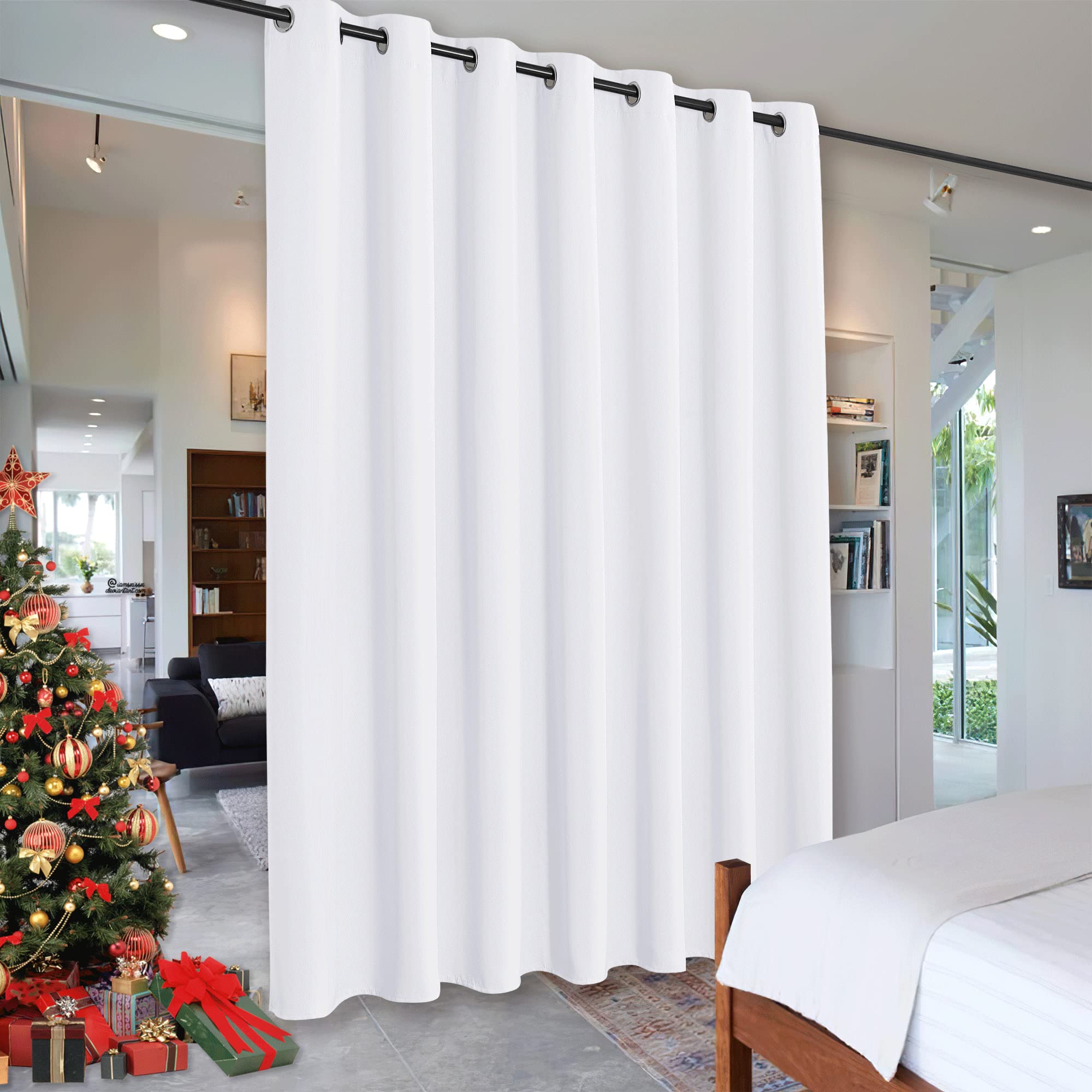 Ryb Home Room Dividers Curtains White - High Ceiling Wall Divider Screens Privacy Partition Curtain For Wedding Separate Bedroom