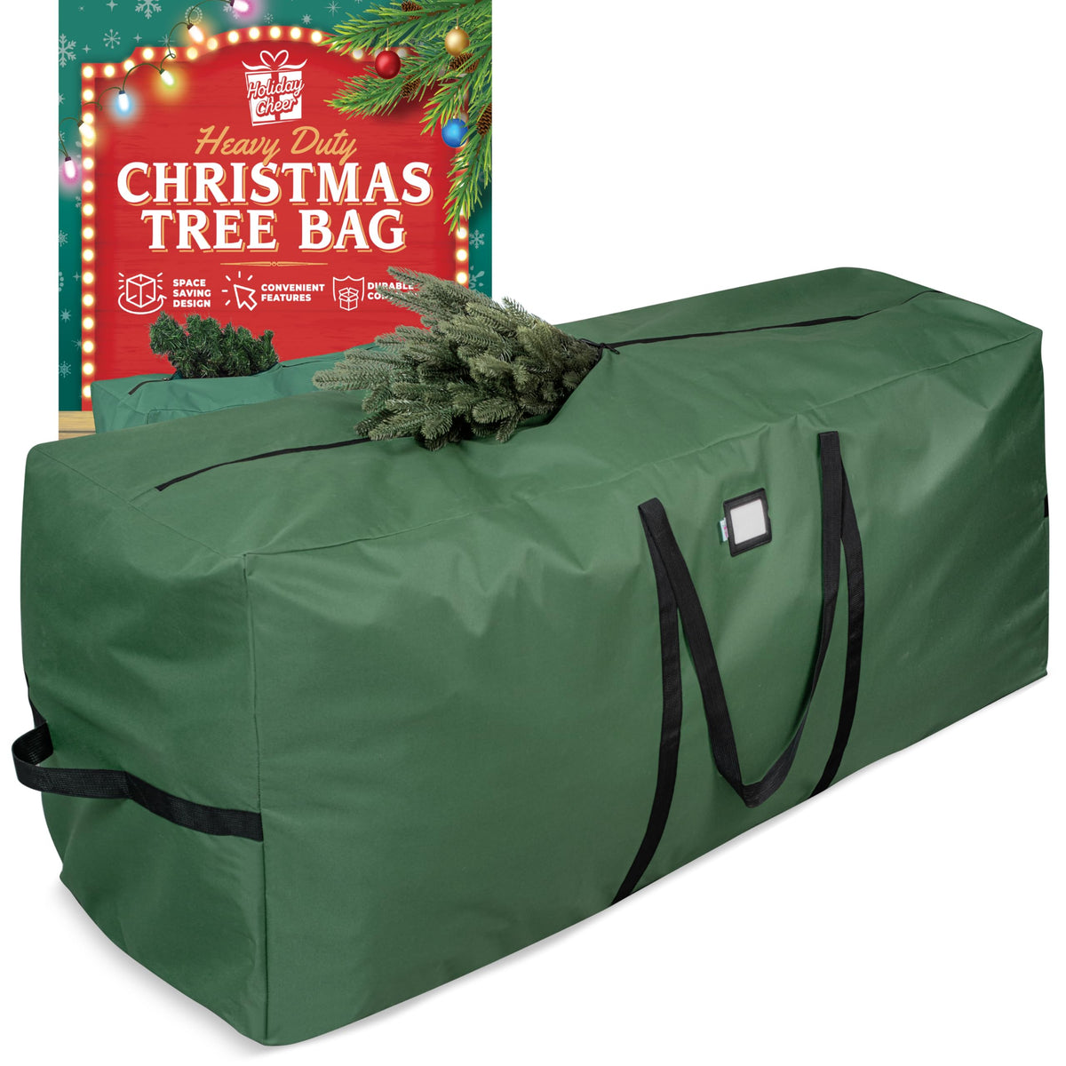 Holiday Cheer Christmas Tree Storage Bag - Heavy Duty Christmas Tree Bag Fits Up to 7.5ft Tall Artificial Christmas Tree, Waterp